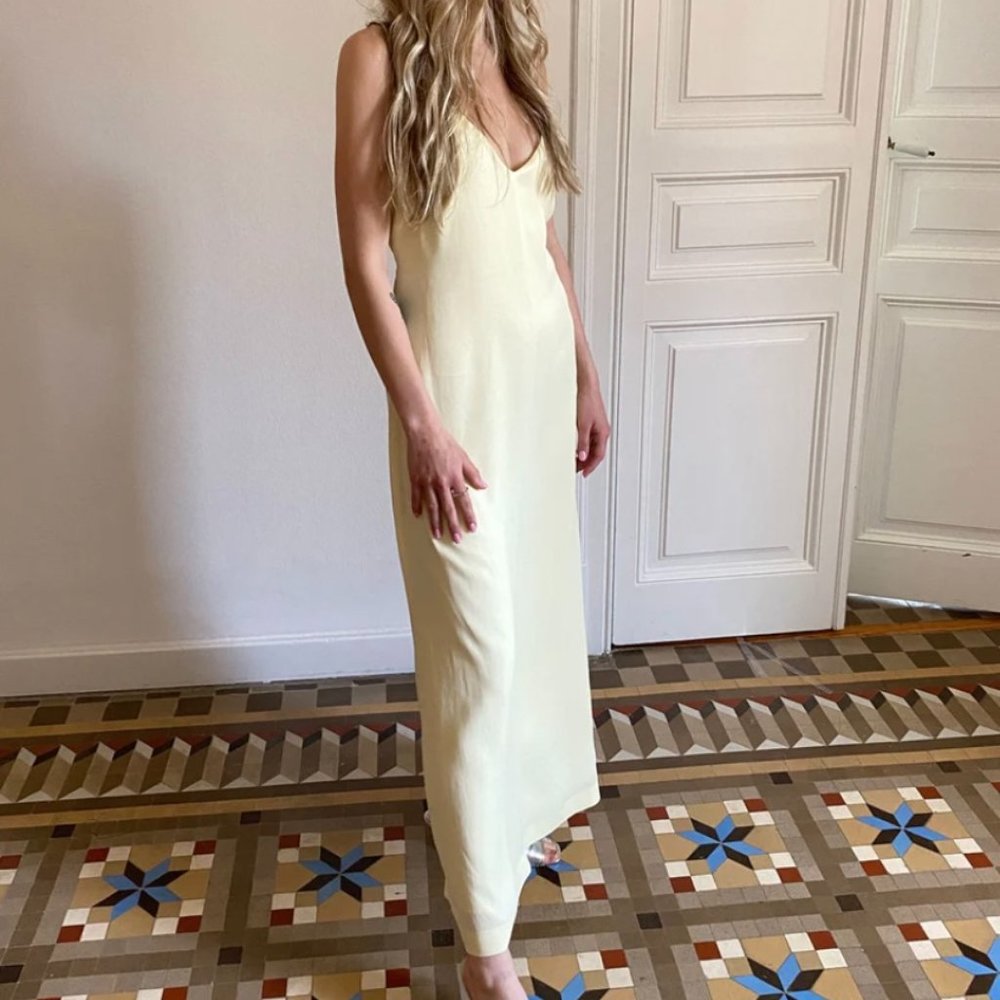 eiko ai butter yellow dress